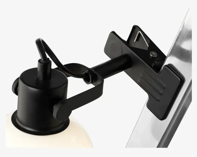 Væglampe Glow sort/opal klemme Ø.15 cm