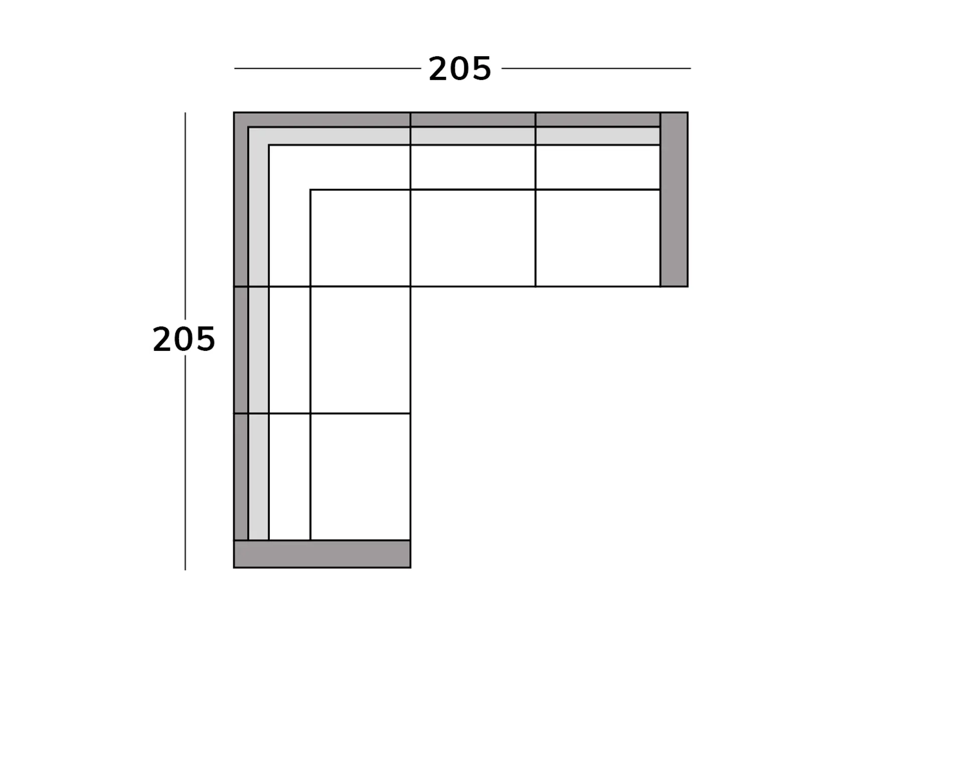 Viser en 5-personers sofaopstilling fra Skandinavisk Design.