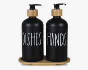 Dispensersæt sæbe/opvask sort