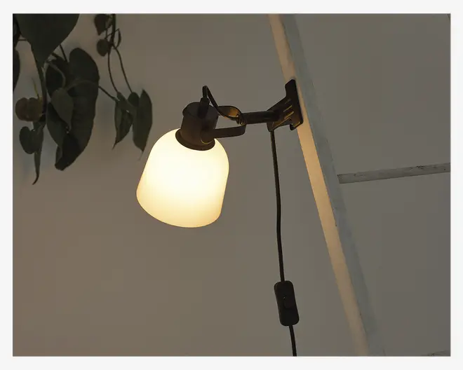 Væglampe Glow sort/opal klemme Ø.15 cm