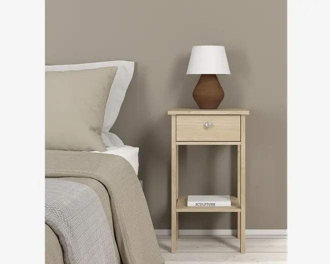 Sengebord Madrid eg med 1 skuffe