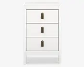 Sengebord Madrid hvid med 3 skuffer