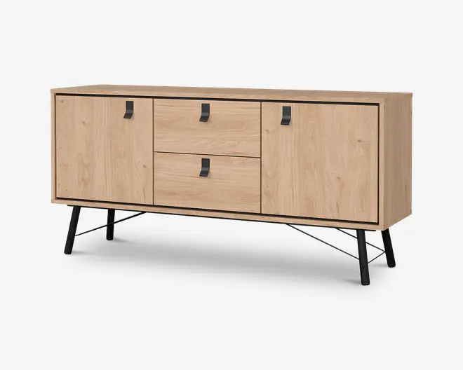 Skænk Ry B. 150 cm sort/eg