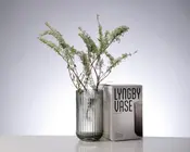 Lyngby vase glas røgfarvet H.20 cm