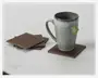 Coaster Brun PU 4 Stk. 10x10 cm