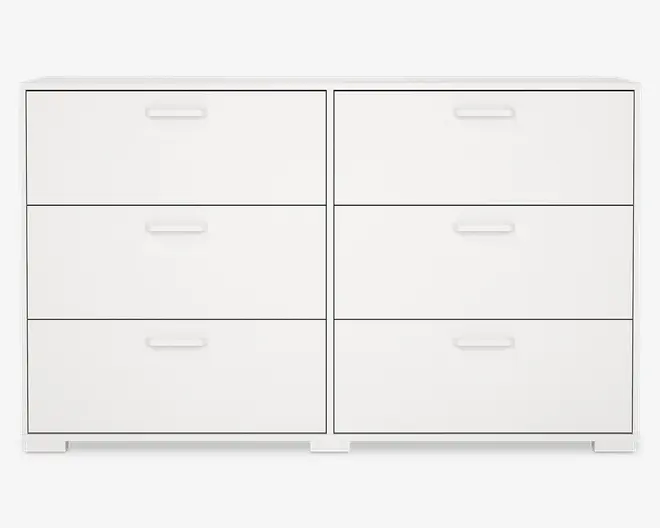 Kommode Sofia hvid med 6 skuffer