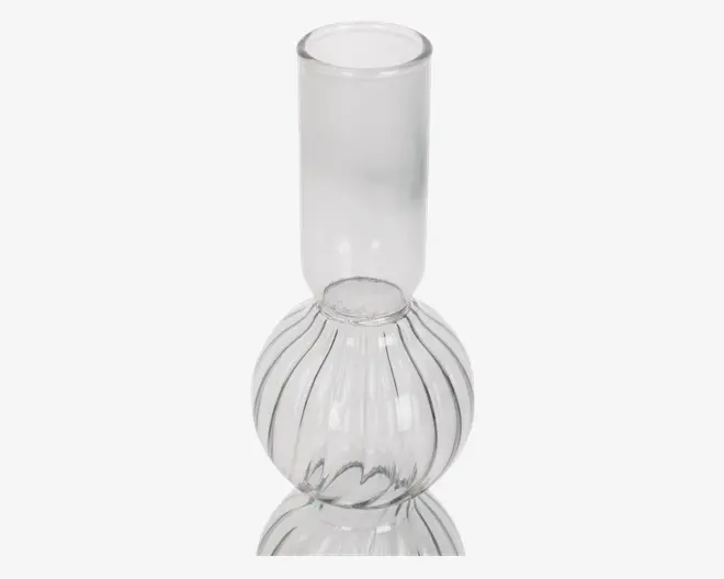 Lysestage Bubbles Klar H.16 cm 