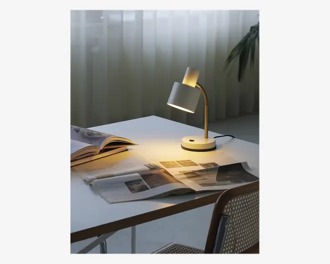 Bordlampe Vogue creme H.31 cm  