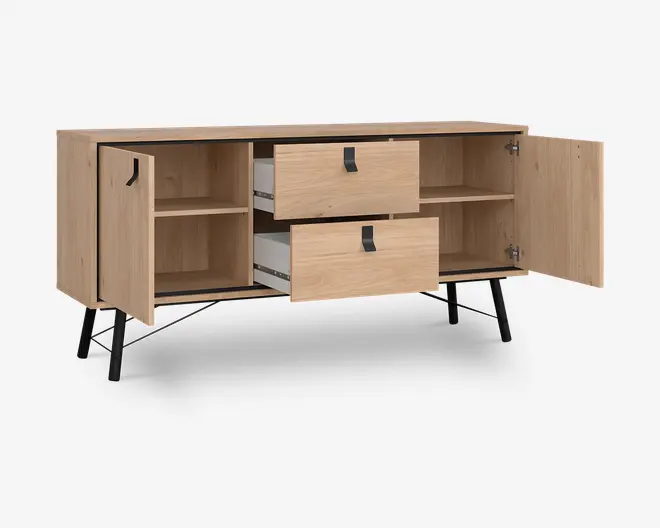 Skænk Ry B. 150 cm sort/eg