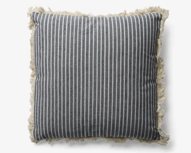 Pude blå m/frynser 45x45 cm