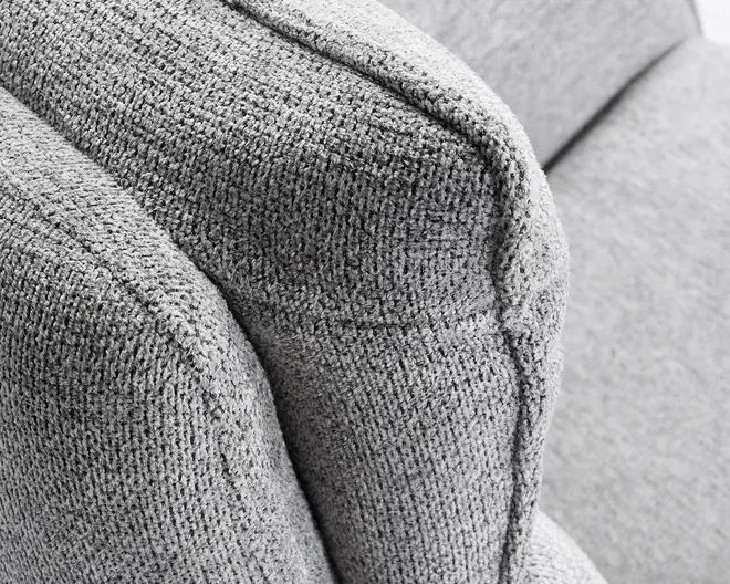 Drejestol m/indbygget fodskammel grå stof