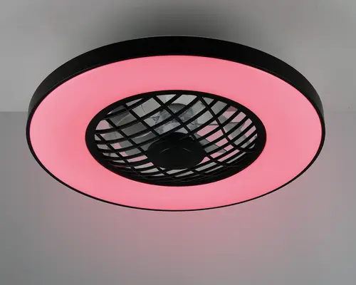 Loftlampe med indbygget højtaler og ventilator