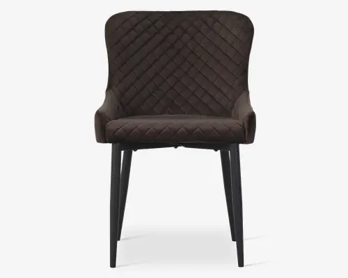 Spisebordsstol i brun velour