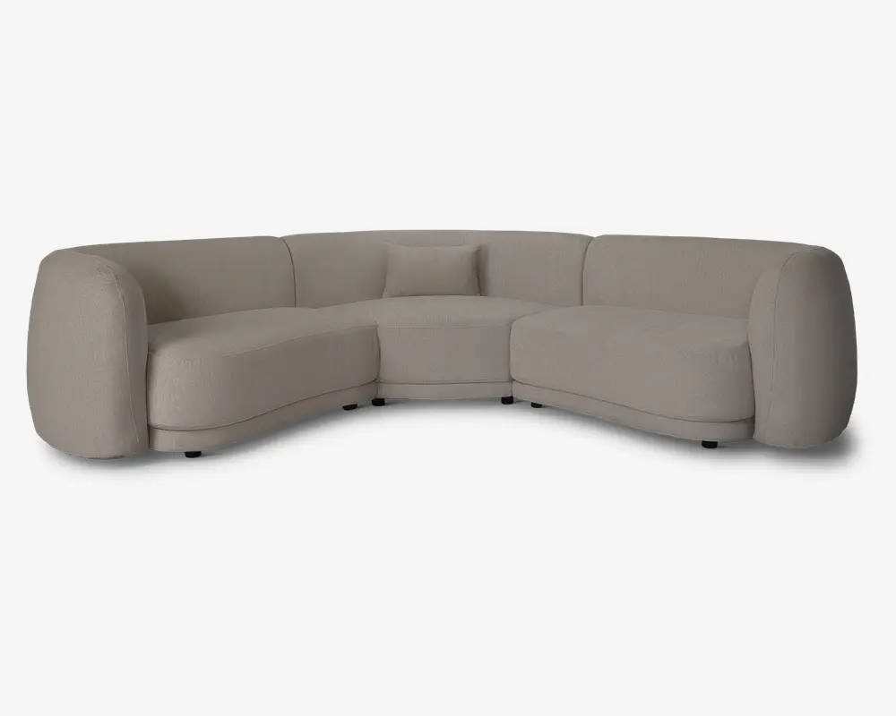 Hjørnesofa beige møbelstof