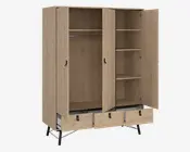 Garderobeskab Ry m. 3 låger og 3 skuffer
