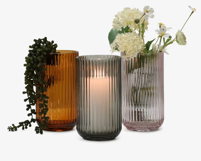 Lyngby vase glas amber H.20 cm 