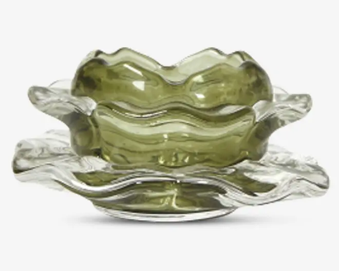 Loe fyrfadsstage lotusblomst grøn Ø.9 cm 