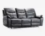 Sofa 3 pers med recliner sort