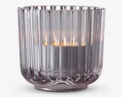 Lyngby fyrfadsstage glas pink H.6,5 cm 