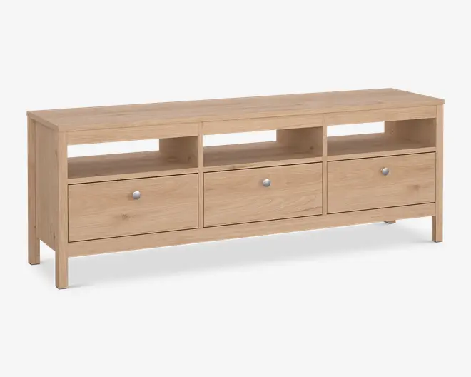 Tv-bord Madrid lys eg m/3 skuffer