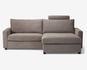 Sofa m/Chaiselong Grå/Beige Møbelstof