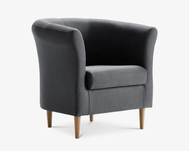 Lænestol Flash Grå Med Eg Ben