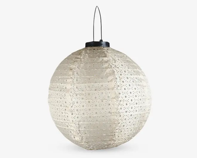 Solar rispapirlampe hvid Ø.30 cm 