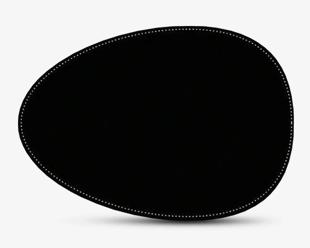 Dækkeserviet oval sort pu 42x33 cm