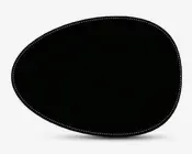 Dækkeserviet oval sort pu 42x33 cm