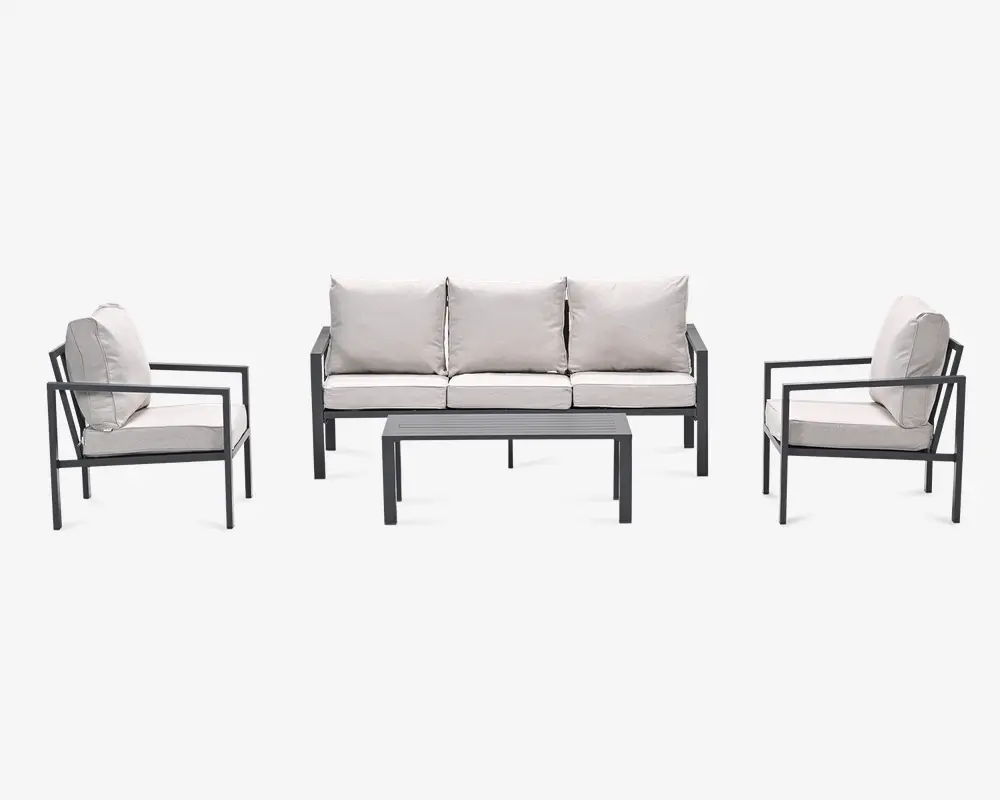 Loungesæt 3+1+1+bord antracit