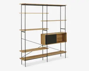 Reol sort metal/vild eg