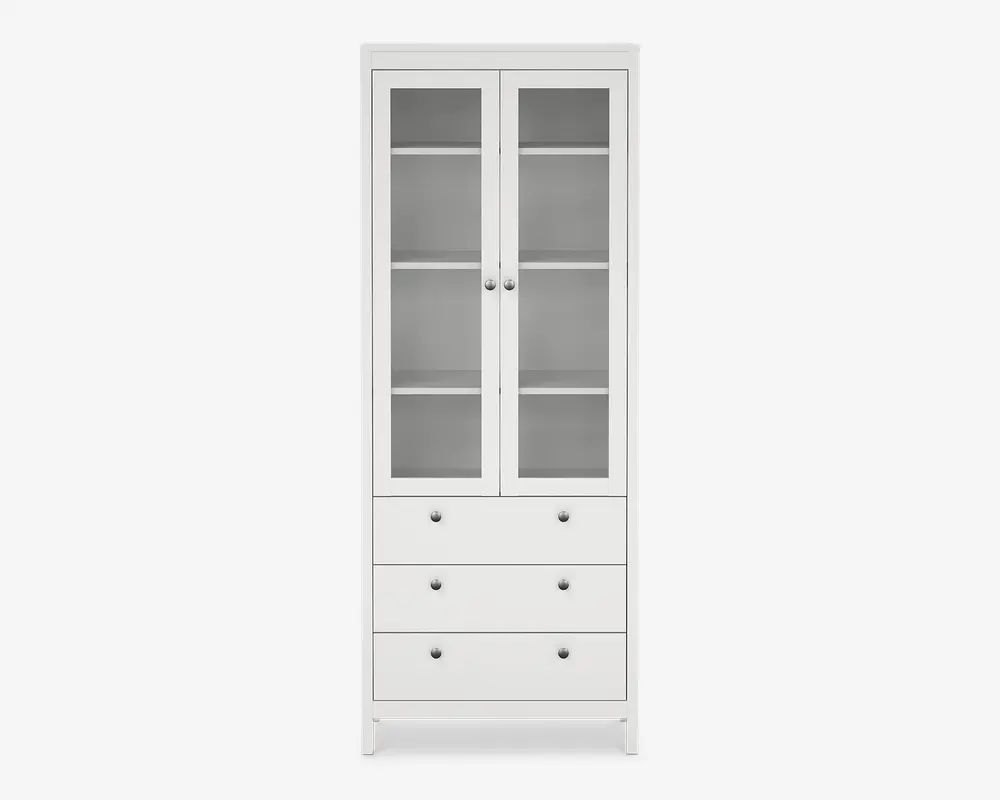 Vitrine Madrid hvid med 3 skuffer