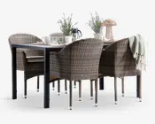 Havebord sort nonwood 90x150 cm