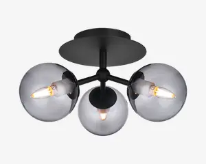  Loftlampe Atom Trio Smoke Ø.26 cm