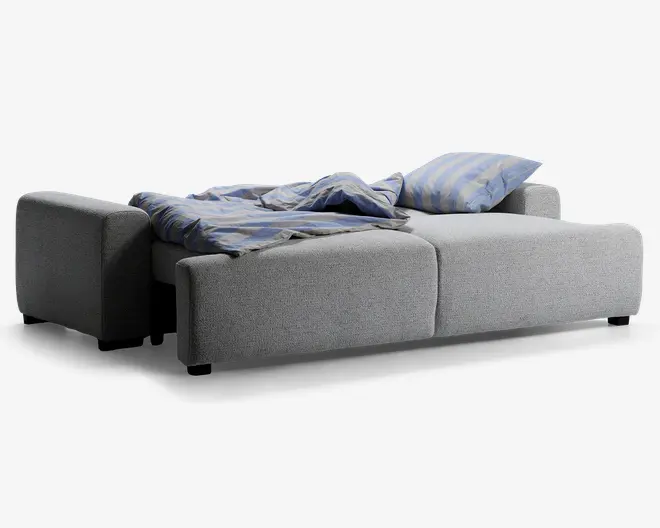 Sovesofa 3 pers. grå møbelstof