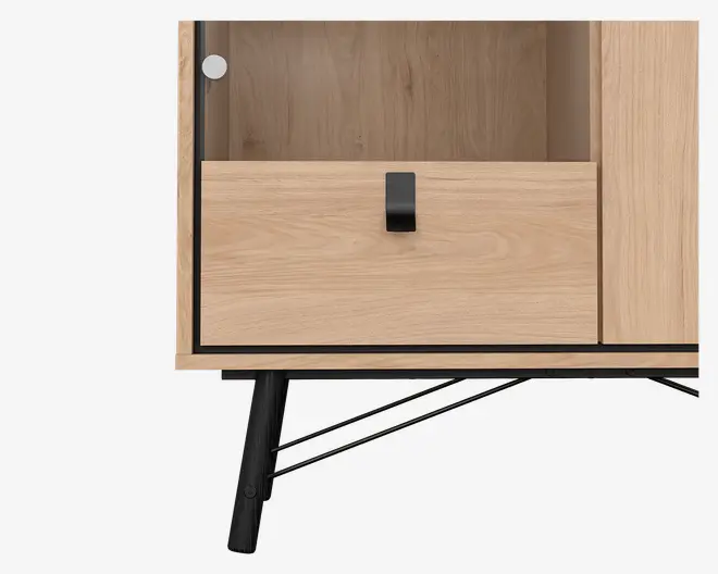 Vitrine Ry B. 102 cm eg/sort