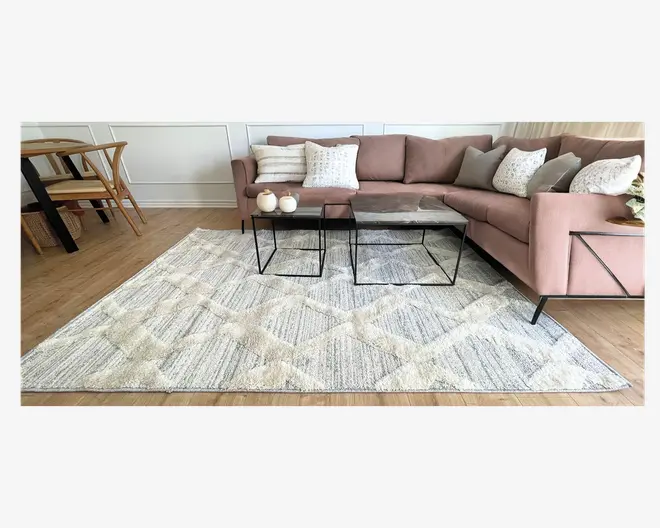 Tæppe Pisa lysgrå/hvid 160 x 230 cm