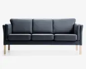 Sofa 3 pers. klassisk design sort læder