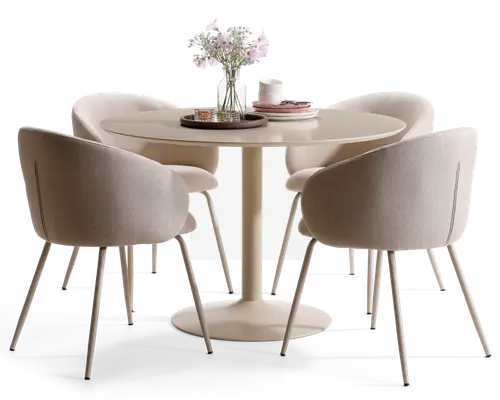 Rundt spisebord i beige Ø. 110 cm