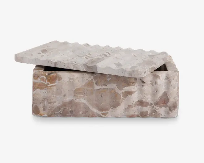 Krukke m/låg brun marmor H.8 cm 