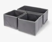 Opbevaringskasser grå 3 stk. 