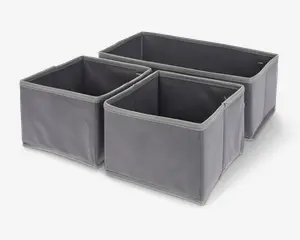 Opbevaringskasser grå 3 stk.
