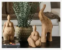 Figur elefant mangotræ H.37 cm 