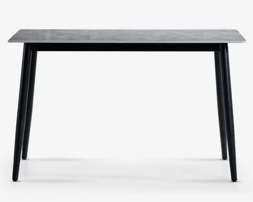 Køkkenbord i grå med sort stel 70 x 120 cm