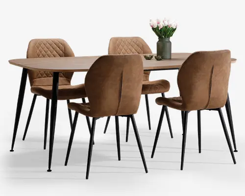 Spisebord oval røgfarvet eg B. 100 x L. 170 cm