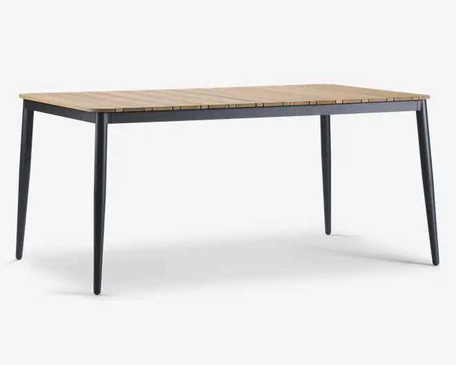 Havebord teak/aluminium 100x160 cm