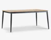 Havebord teak/aluminium 100x160 cm