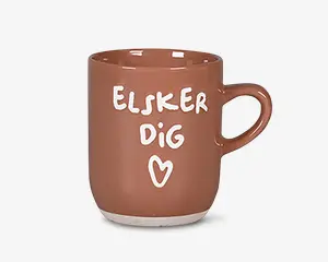 Krus 'Elsker dig' brun