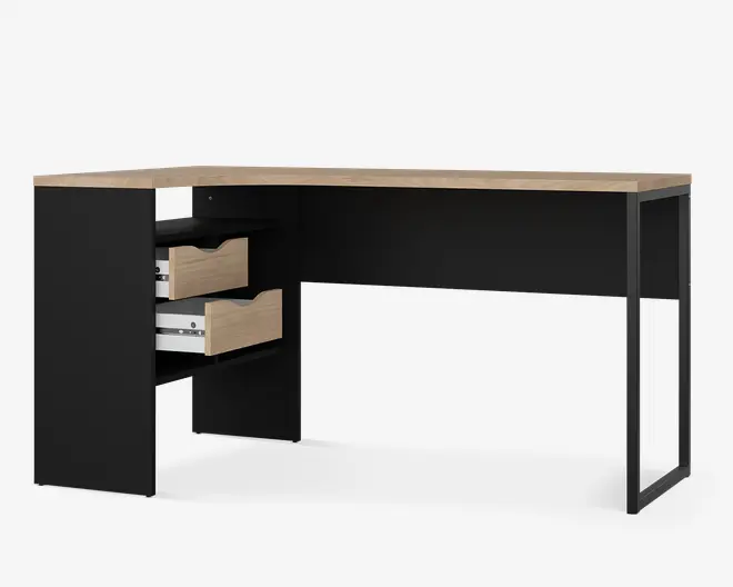 Skrivebord Hjørne Sort/eg