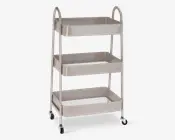 Rullebord 3 hylder sort 